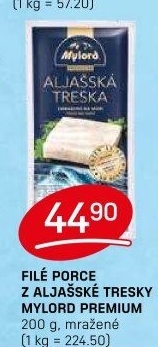 Aljašská treska filé bez kosti mražené Premium Mylord