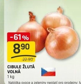Cibule kuchyňská žlutá