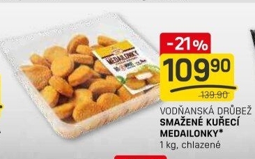 Medailonky kuřecí smažené mražené Vodňanské kuře