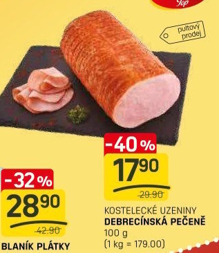 Pečeně debrecínská Kostelecké uzeniny