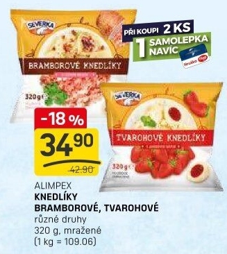 Plněné knedlíky mražené Severka