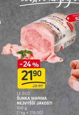 Šunka Marina nejvyšší jakosti LE&amp