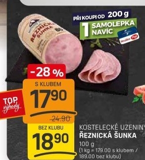 Šunka Řeznická výběrová Kostelecké uzeniny