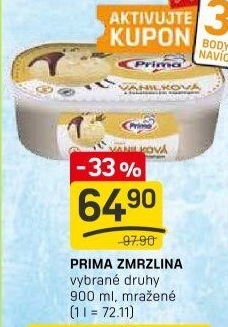 Zmrzlina ve vaničce Prima