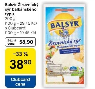 Sýr Balsýr Mlékárna Žirovnice