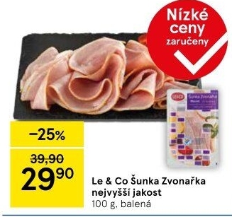 Šunka Zvonařka nejvyšší jakosti LE&amp