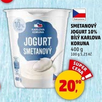 Bílý jogurt smetanový Karlova Koruna