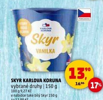 Dezert zakysaný bílý Skyr Karlova Koruna