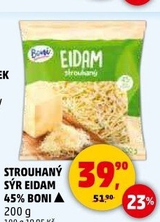 Sýr Eidam 45% strouhaný Boni