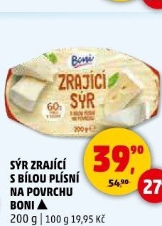 Sýr zrající s bílou plísní na povrchu Boni
