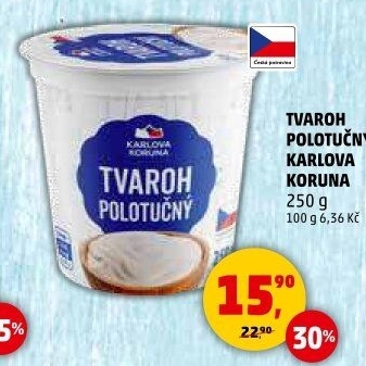 Tvaroh polotučný Karlova Koruna