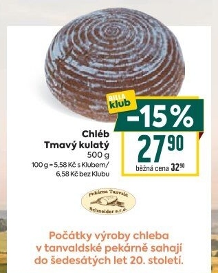 Chléb tmavý Pekárna Tanvald