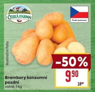 Brambory konzumní pozdní Česká farma
