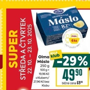 Máslo Olomoucké Olma