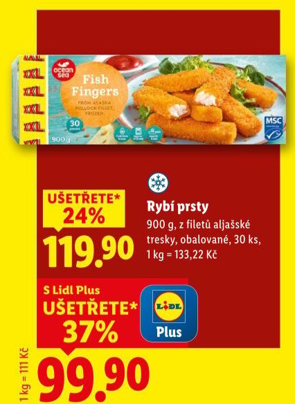Rybí prsty mražené Ocean Sea