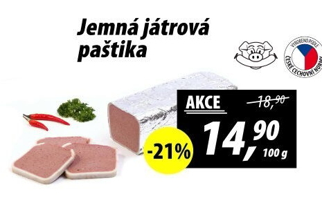 Paštika játrová jemná