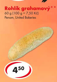 Grahamový rohlík Penam