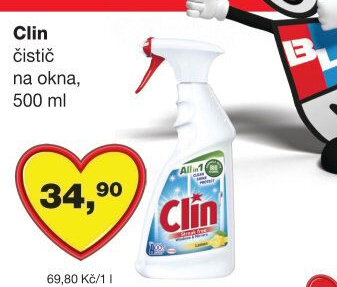 Čistič oken ve spreji Clin