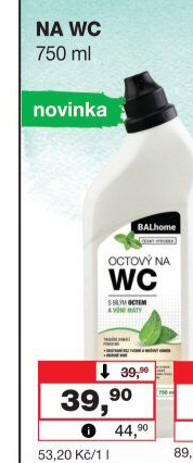 Čistič WC octový Balhome