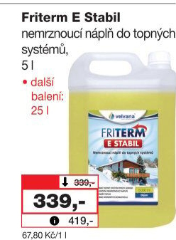 Nemrznoucí náplň do radiátorů Friterm E Stabil Velvana
