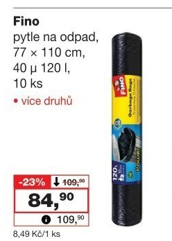 Pytle na odpadky 120 l Fino