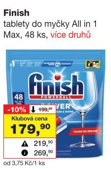 Tablety do myčky All in 1 Max Finish