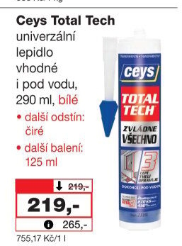 Univerzální lepidlo a tmel Total Tech Ceys
