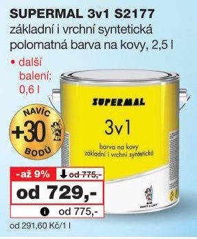 Základní i vrchní barva na kovy Supermal 3v1