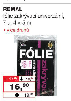 Zakrývací fólie Remal