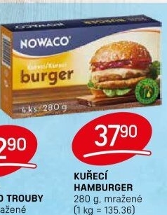 Hamburger kuřecí mražený Nowaco