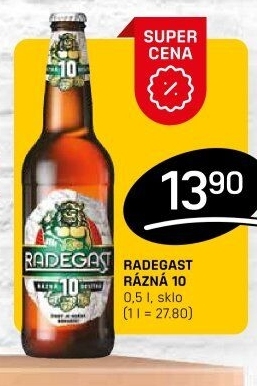 Pivo světlé výčepní Rázná 10° Radegast