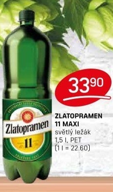 Pivo světlý ležák 11° Zlatopramen