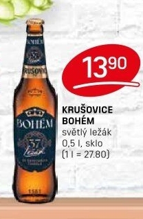 Pivo světlý ležák Bohém Krušovice