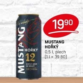 Pivo světlý ležák Mustang Hořký 12° Ostravar