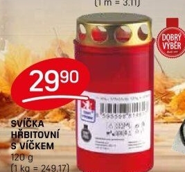 Svíčky hřbitovní s víčkem Dobrý Výběr
