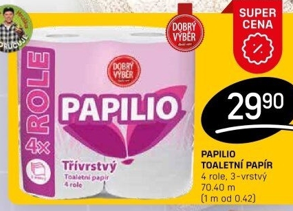 Toaletní papír 3vrstvý Papilio Dobrý Výběr