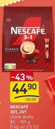 Instantní káva porcovaná 3v1 Nescafé