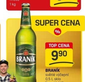 Pivo světlé výčepní 10° Braník