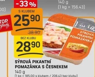 Pomazánka sýrová pikantní s česnekem Lahůdky Vavřík