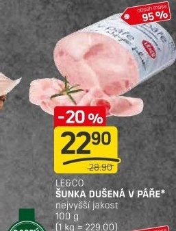 Šunka dušená nejvyšší jakosti LE&amp