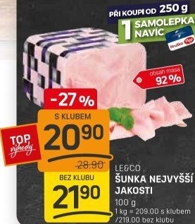Šunka nejvyšší jakosti LE&amp