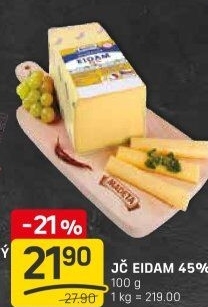 Sýr Eidam Jihočeský 45% Madeta