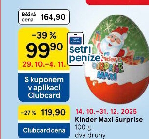 Čokoládové vajíčko s překvapením Maxi Kinder Surprise