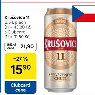 Pivo světlý ležák 11° Krušovice