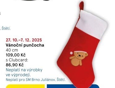 Vánoční ponožka na dárky