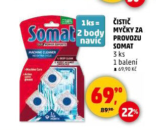 Čistič myčky při plné myčce Somat