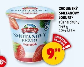 Jogurt smetanový ochucený Zvolenský