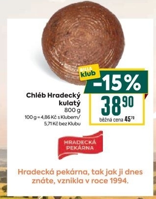 Chléb Hradecký Hradecká pekárna