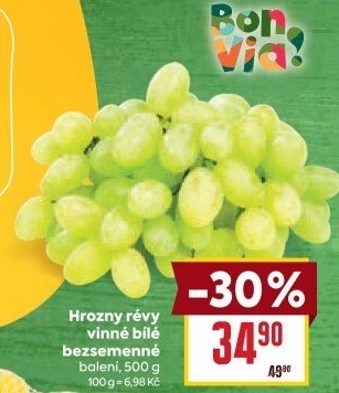Hrozny bílé bezsemenné Billa Bonvia