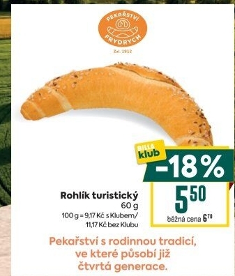 Rohlík Turistický Pekařství Frydrych